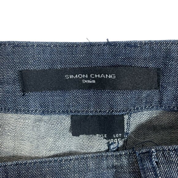 Y2K Simon Chang Denim Midi Skirt size medium - Picture 2 of 14